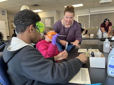 Kelly McAllister with students